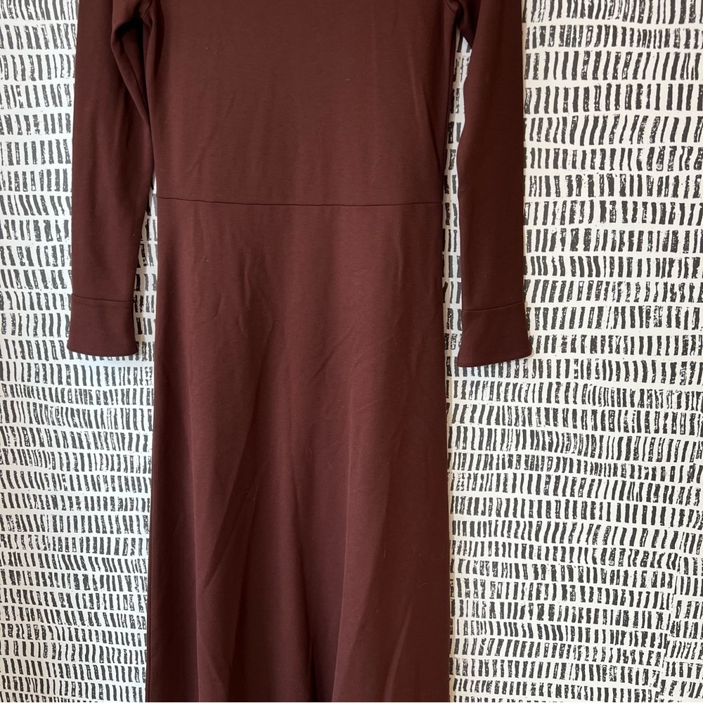Kettlewell Colours Long Sleeve Maxi Freya Dress – Burgundy / Chocolate Brown - Picture 9 of 11